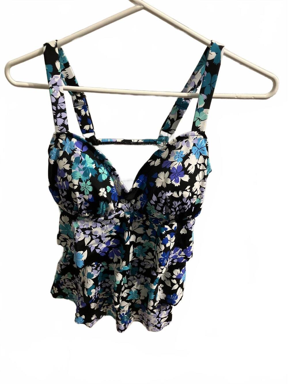 NWT Floral Patterned Ruffled Tank Top with Adjustable Straps